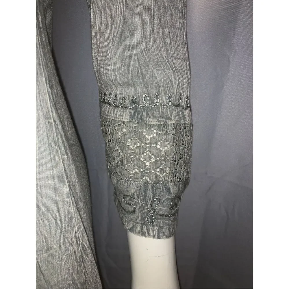 NWT VENUS IMPORTS EMBROIDERED‎ SAGE GREEN RAYON DRESS S/M - Picture 4 of 10